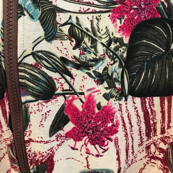 Cellabie sherpa coat women size 2XL floral midi hood full zip boho hippie cotton - Picture 4 of 12